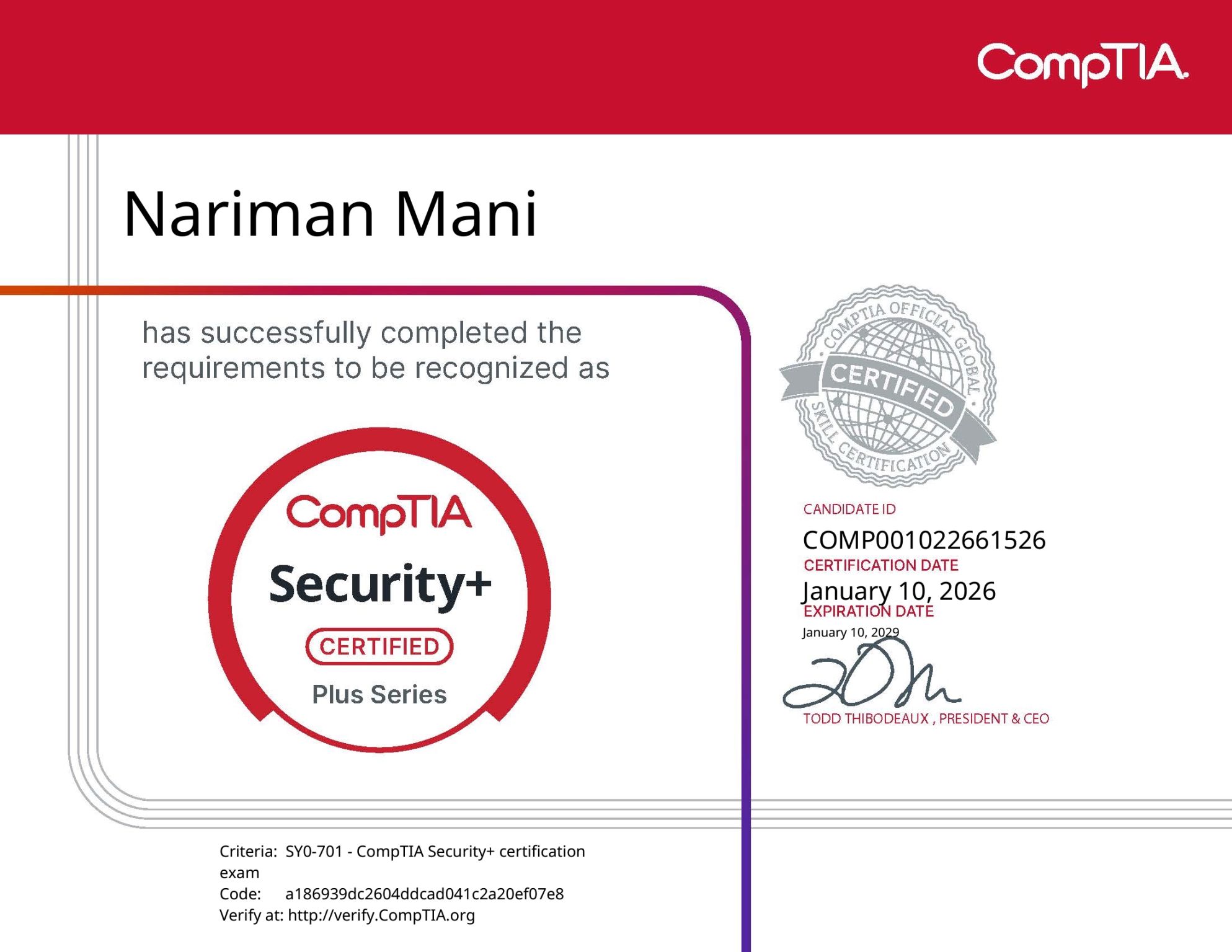 CompTIA Security+ Certification (SY01-701)