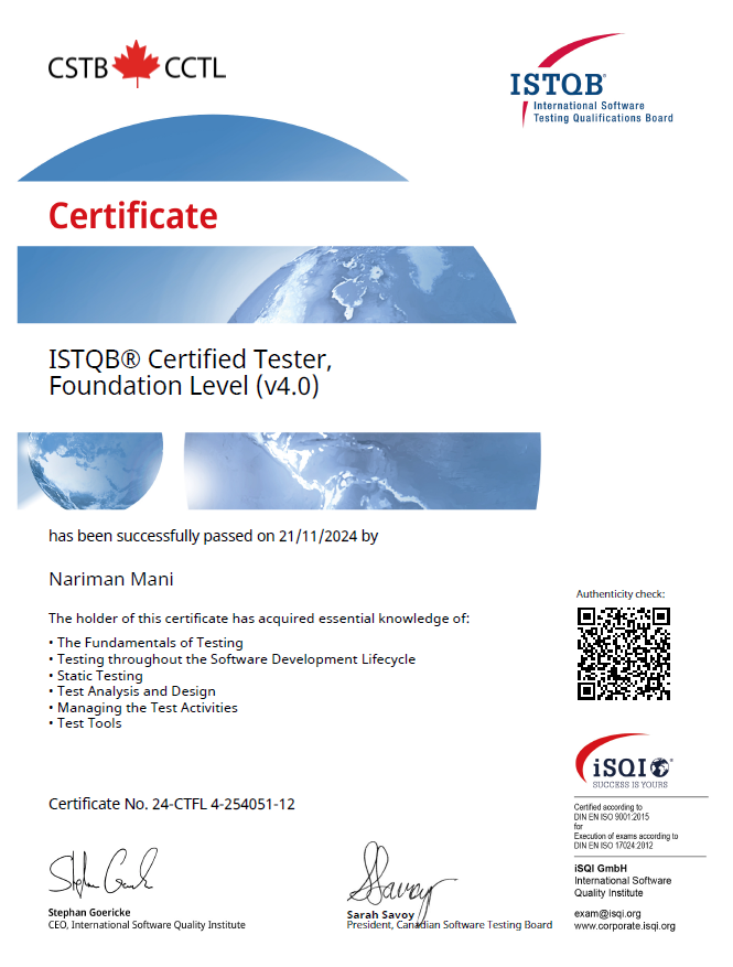 ISTQB® Certified Tester, Foundation Level (v4.0)
